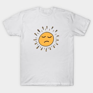 Sad Sun Feeling Hand Drawing T-Shirt